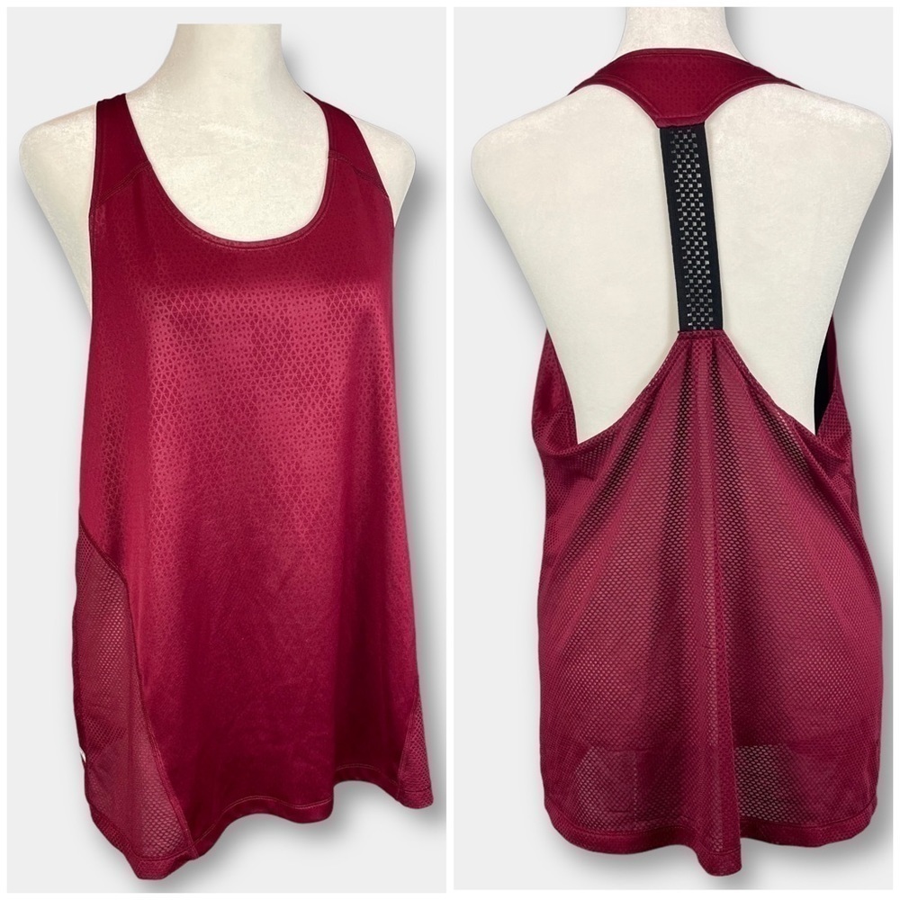 EUC Athletic Workout Tank Maroon Mesh Racerback